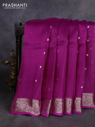 Banarasi tissue silk saree pink with allover silver & zari woven buttas and zari woven border