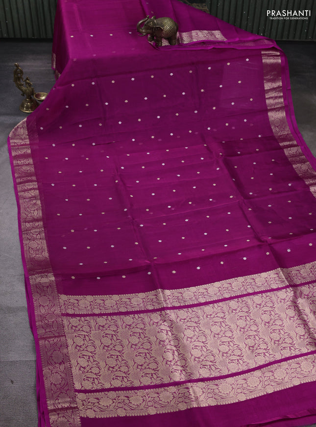 Banarasi tissue silk saree pink with allover silver & zari woven buttas and zari woven border