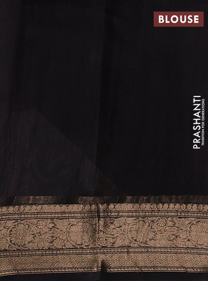 Banarasi tissue silk saree black with allover silver & zari woven buttas and zari woven border
