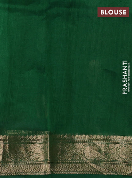 Banarasi tissue silk saree green with allover silver & zari woven buttas and zari woven border