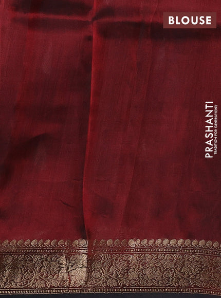 Banarasi tissue silk saree deep maroon with allover silver & zari woven buttas and zari woven border