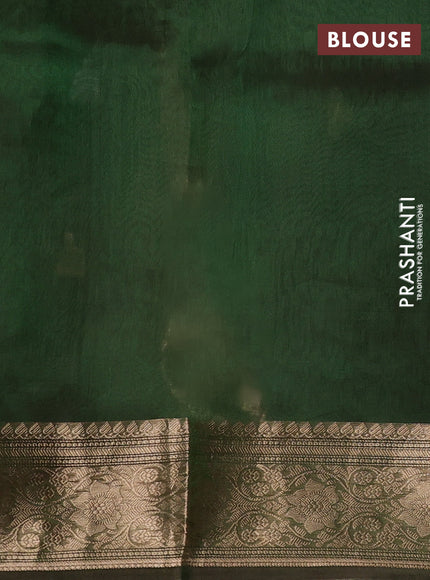 Banarasi tissue silk saree green shade with allover silver & zari woven buttas and zari woven border