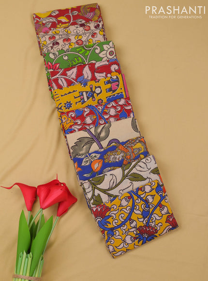 Kalamkari cotton blouse bit multi colour and multi design pack of 10
