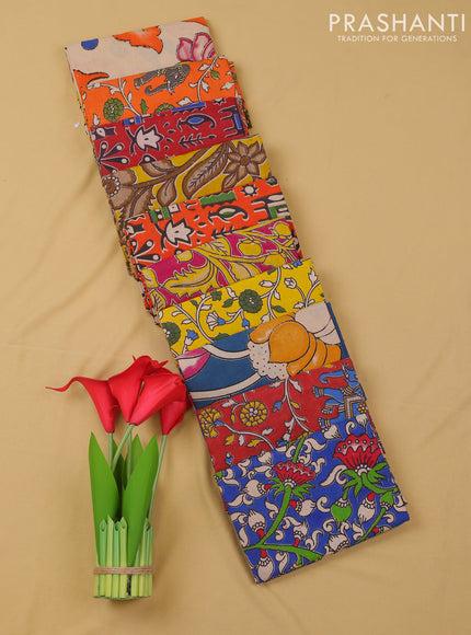 Kalamkari cotton blouse bit multi colour and multi design pack of 10