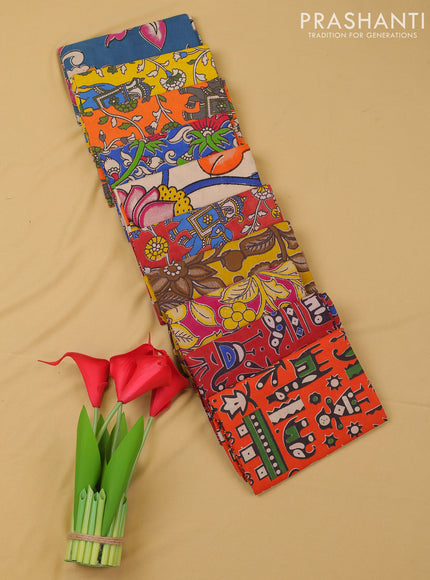 Kalamkari cotton blouse bit multi colour and multi design pack of 10