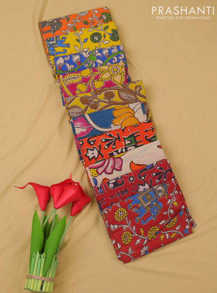 Kalamkari cotton blouse bit multi colour and multi design pack of 10