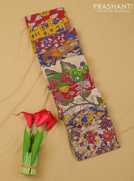 Kalamkari cotton blouse bit multi colour and multi design pack of 10