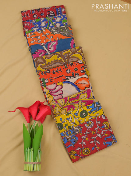 Kalamkari cotton blouse bit multi colour and multi design pack of 10