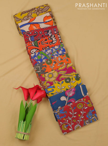 Kalamkari cotton blouse bit multi colour and multi design pack of 10