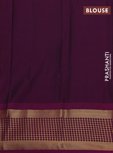 Semi kanchipuram silk saree yellow and magenta pink with zari woven buttas and temple design zari woven border