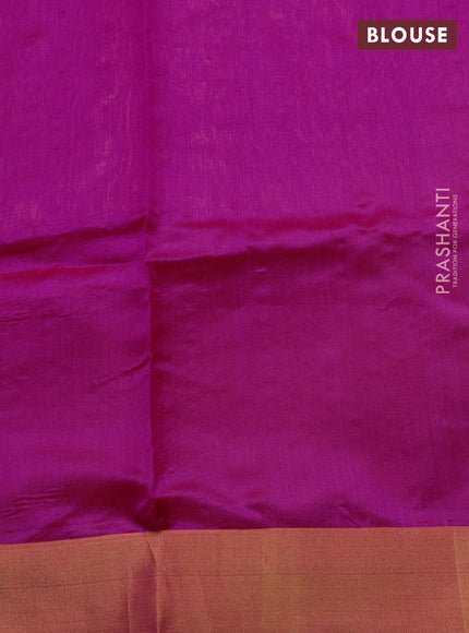 Pure chanderi silk saree pink red with allover stripes & buttas and zari woven border
