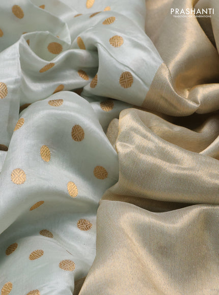 Pure chanderi silk saree pastel blue with allover zari woven buttas and zari woven border