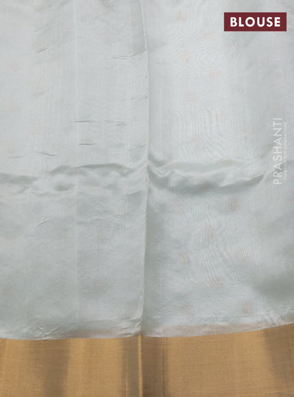 Pure chanderi silk saree pastel blue with allover zari woven buttas and zari woven border