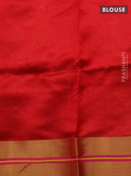 Pure chanderi silk saree red with allover floral buttas and zari woven border