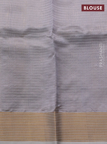 Pure chanderi silk saree grey with allover checks & buttas and zari woven border