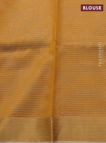 Pure chanderi silk saree sandal with allover checked pattern and zari woven border