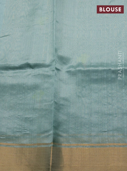 Pure chanderi silk saree pastel blue with thread woven buttas and zari woven border