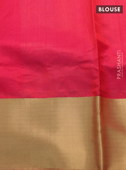 Pure chanderi silk saree tomato pink with allover zari woven buttas and long zari woven border