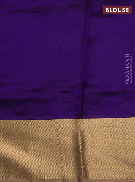 Pure chanderi silk saree violet with thread & zari woven buttas and long zari woven border