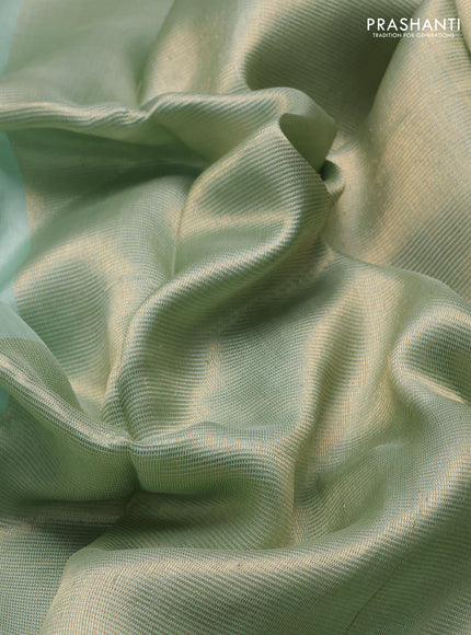 Pure chanderi silk saree teal green with allover zari woven buttas and zari woven border