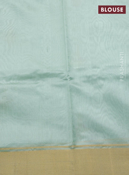 Pure chanderi silk saree teal green with allover zari woven buttas and zari woven border