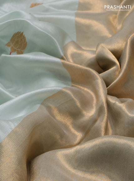 Pure chanderi silk saree pastel blue with allover zari woven buttas and zari woven border