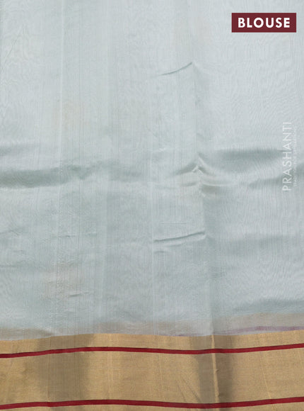 Pure chanderi silk saree pastel blue with allover zari woven buttas and zari woven border
