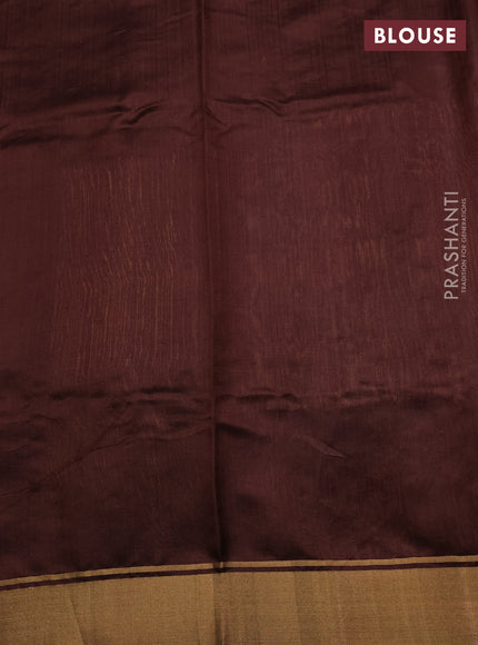 Pure chanderi silk saree coffee brown with zari woven buttas and zari woven border