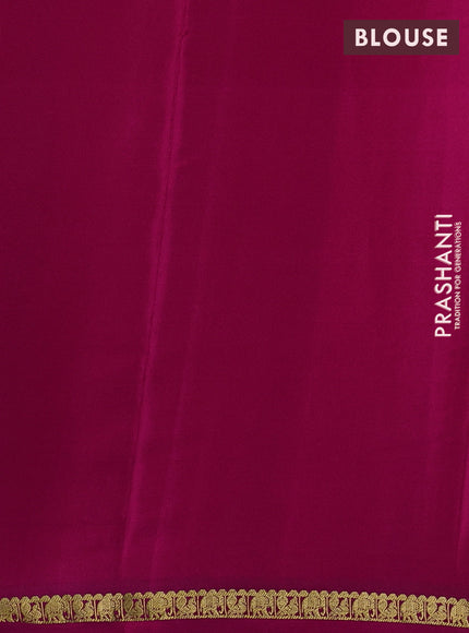 Pure mysore silk saree pink with plain body and small zari woven border