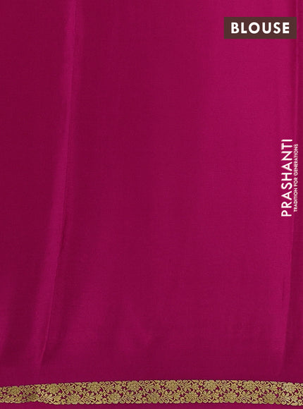 Pure mysore silk saree pink with plain body and small zari woven border