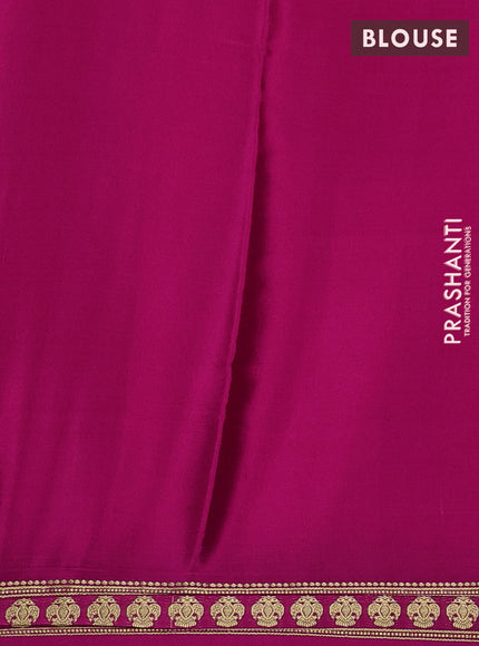 Pure mysore silk saree pink with plain body and zari woven butta border