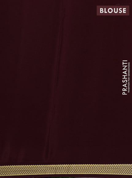 Pure mysore silk saree coffee brown with plain body and zari woven butta border