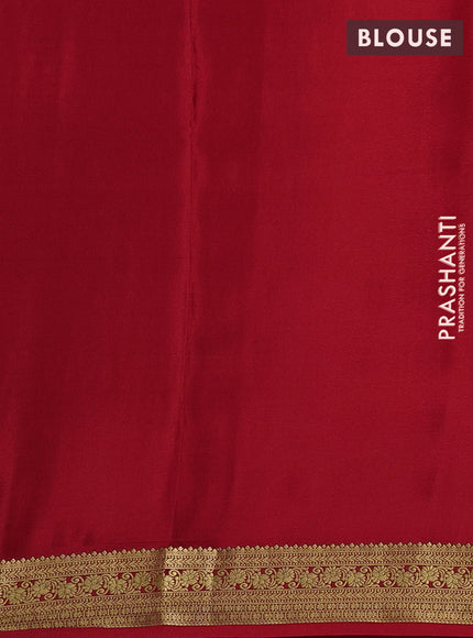 Pure mysore silk saree red with allover zari checked pattern and zari woven border