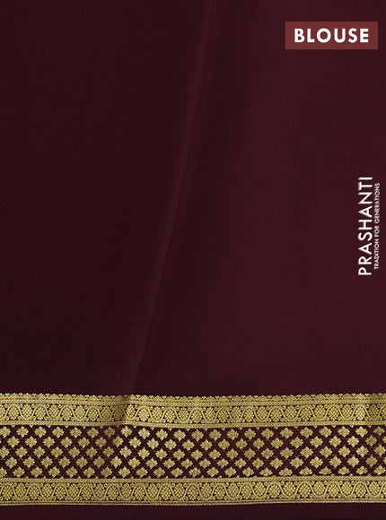 Pure mysore silk saree deep maroon with allover zari woven buttas and zari woven border