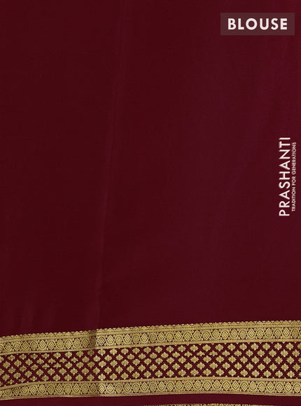 Pure mysore silk saree maroon with allover zari woven buttas and zari woven border