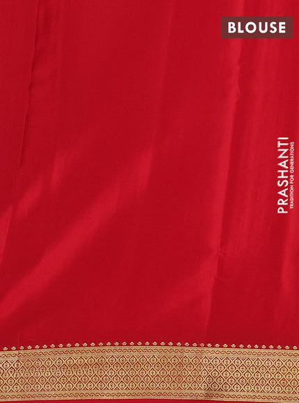 Pure mysore silk saree red with allover zari weaves and zari woven border