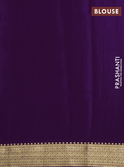 Pure mysore silk saree purple with allover zari weaves and zari woven border