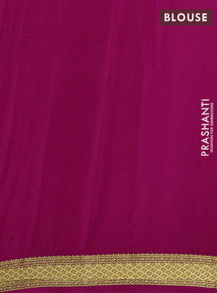 Pure mysore silk saree pink with allover zari checked pattern and zari woven border