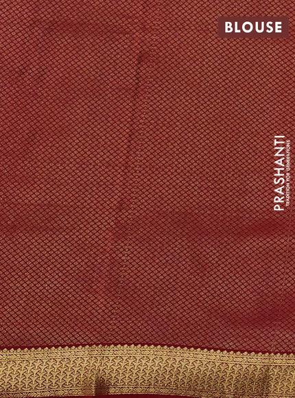 Pure mysore silk saree maroon with allover zari checked pattern and zari woven border