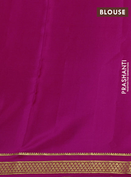 Pure mysore silk saree pink with allover zari checked pattern and small zari woven border