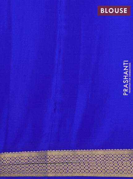 Pure mysore silk saree royal blue with allover zari woven buttas and zari woven border
