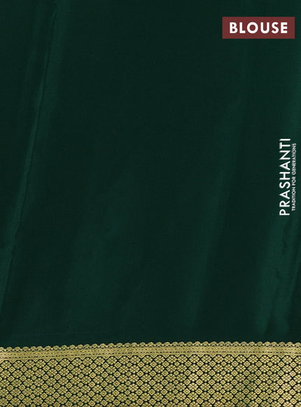 Pure mysore silk saree bottle green with allover zari woven buttas and zari woven border
