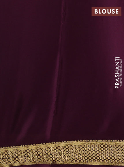 Pure mysore silk saree deep wine shade with allover zari woven buttas and zari woven border