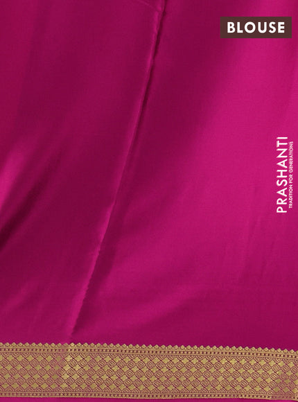 Pure mysore silk saree pink with allover zari checks & buttas and zari woven border