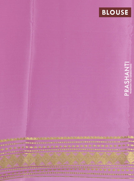 Pure mysore silk saree lotus pink with plain body and zari woven border