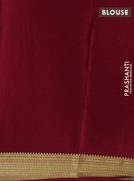 Pure mysore silk saree maroon with allover zari woven buttas and zari woven border