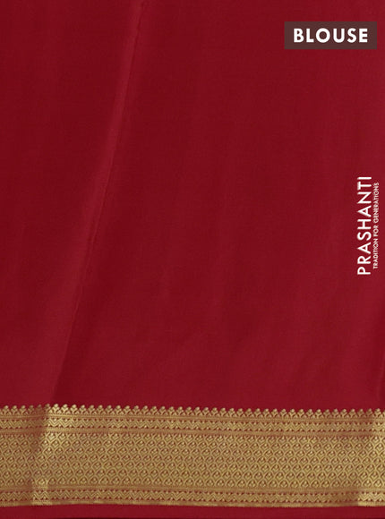 Pure mysore silk saree red with allover zari woven buttas and zari woven border