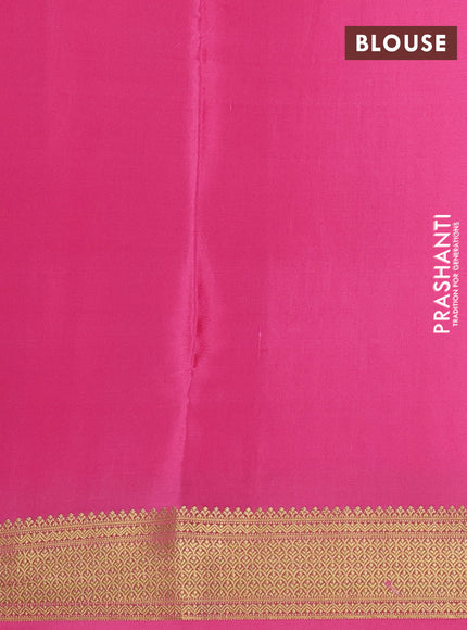 Pure mysore silk saree pink with allover zari woven buttas and zari woven border