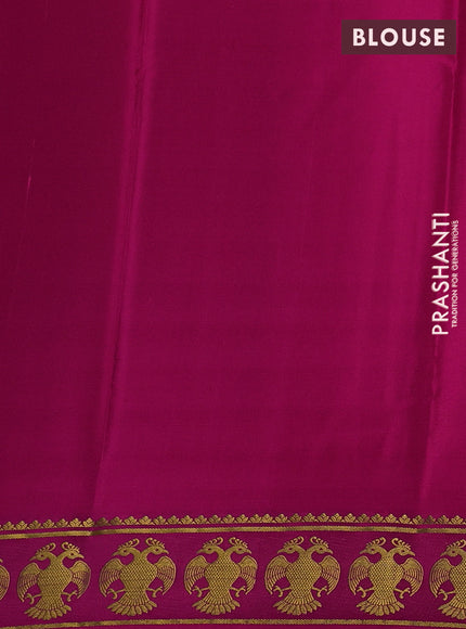 Pure mysore silk saree pink with plain body and zari woven butta border