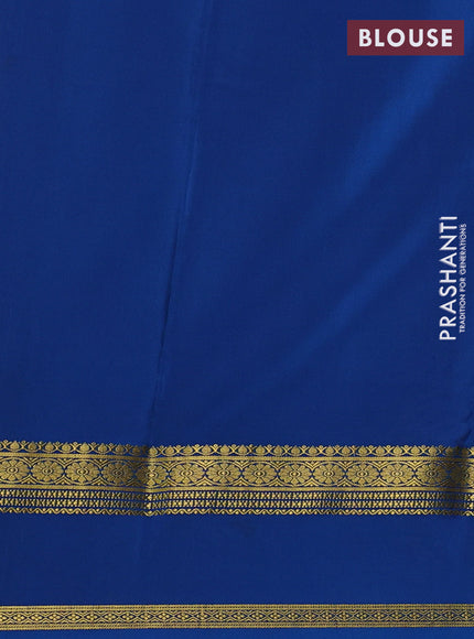 Pure mysore silk saree dark mustard with plain body and rettapet zari woven border